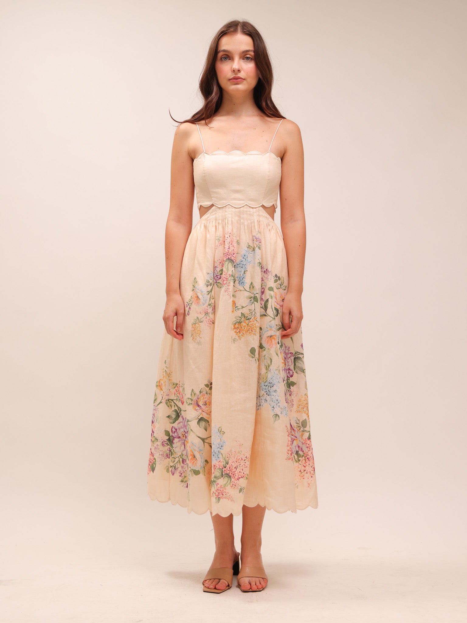 Halliday Scallop Midi Dress