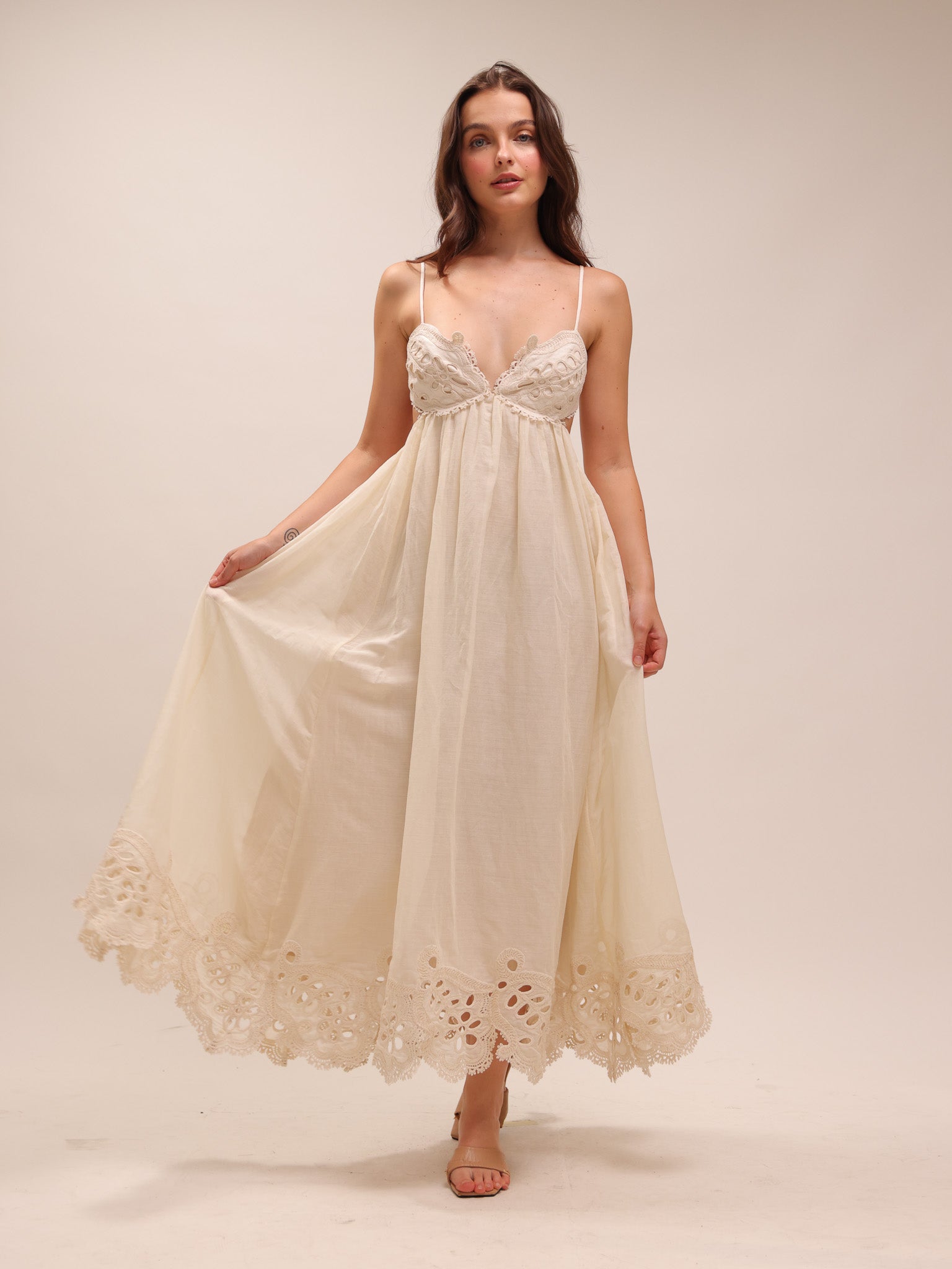 Coco Embroidered Ramie Maxi Dress