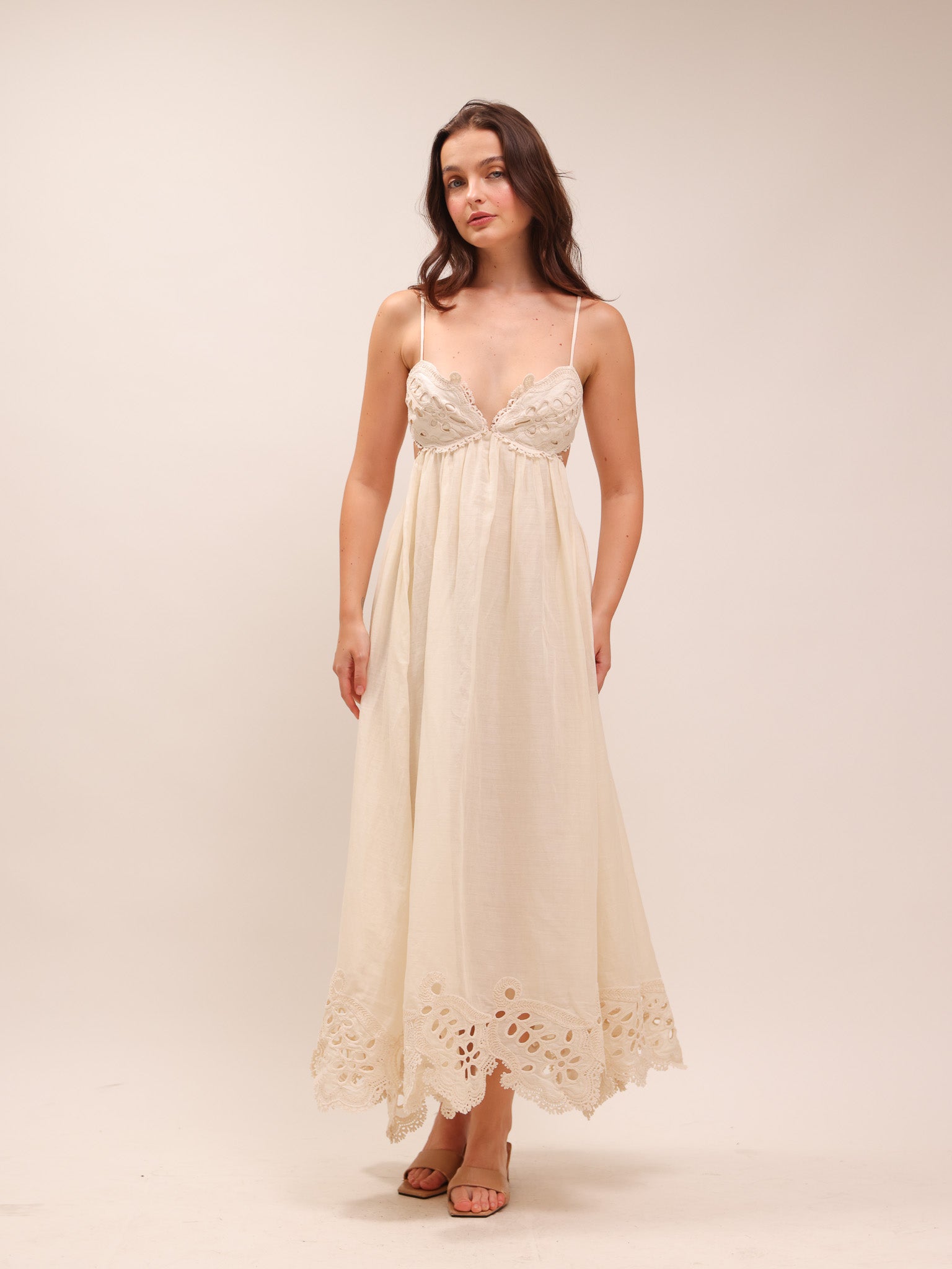 Coco Embroidered Ramie Maxi Dress