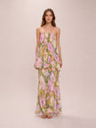 Floral Lilac Strapless Dress