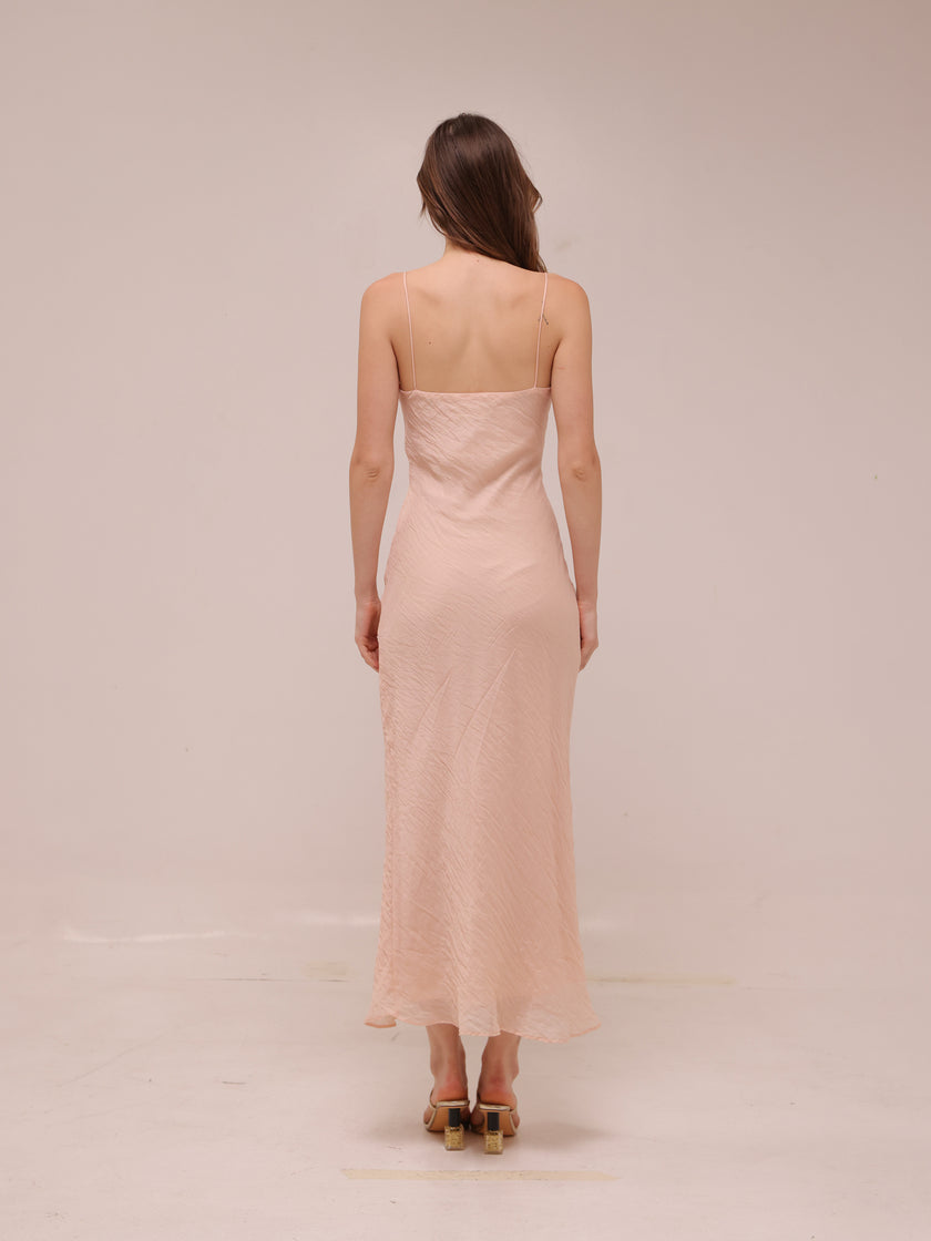 Ruffled Midi Slip Dress