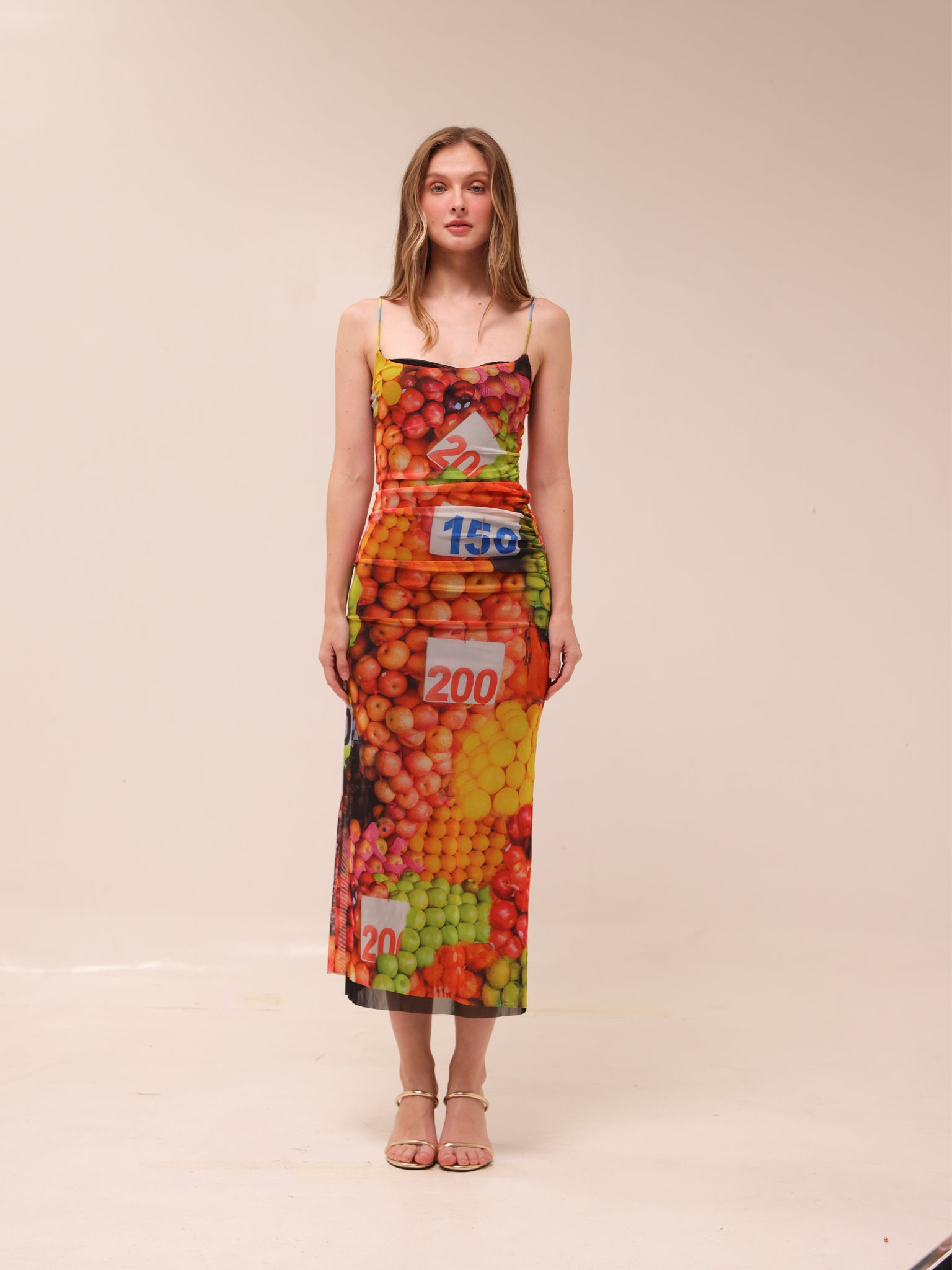 Fruit Print Maxi Dress
