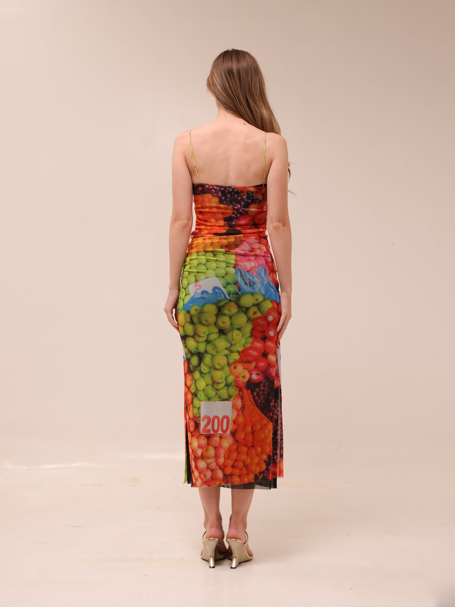 Fruit Print Maxi Dress