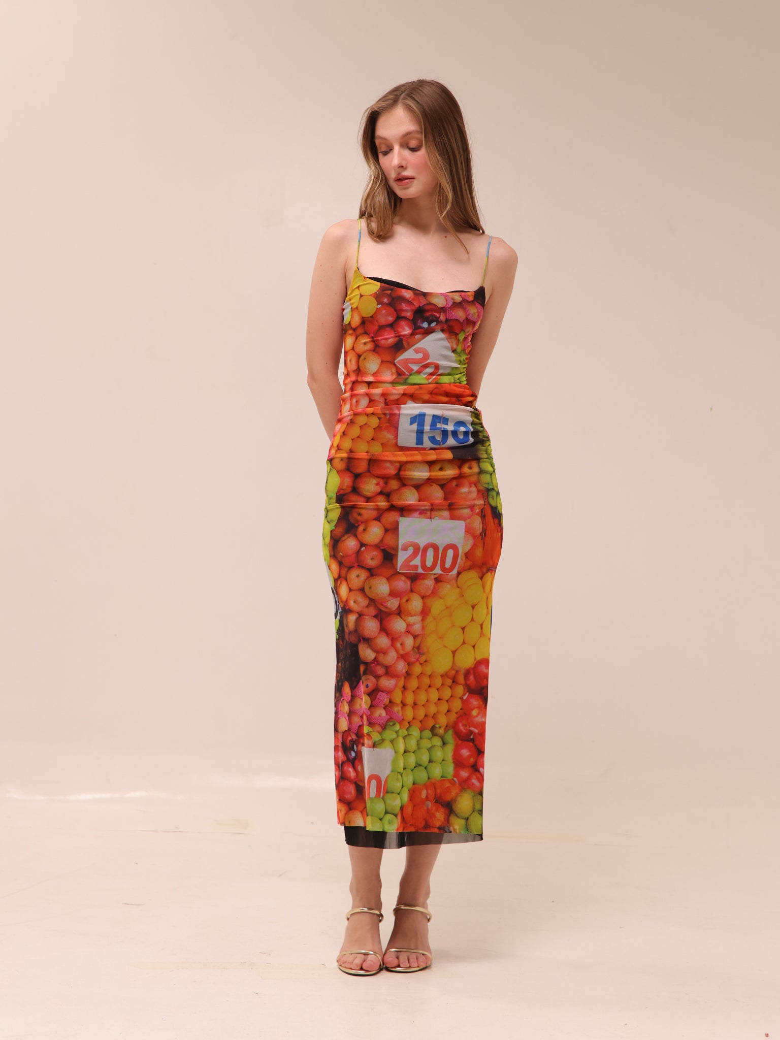 Fruit Print Maxi Dress
