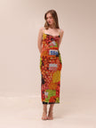 Fruit Print Maxi Dress