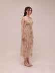Shimmering Ruffled Midi Dress