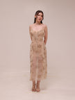 Shimmering Ruffled Midi Dress