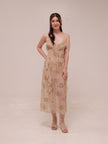 Shimmering Ruffled Midi Dress