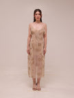 Shimmering Ruffled Midi Dress