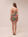 Multicolor Ruched Mini Dress