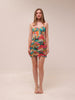 Multicolor Ruched Mini Dress